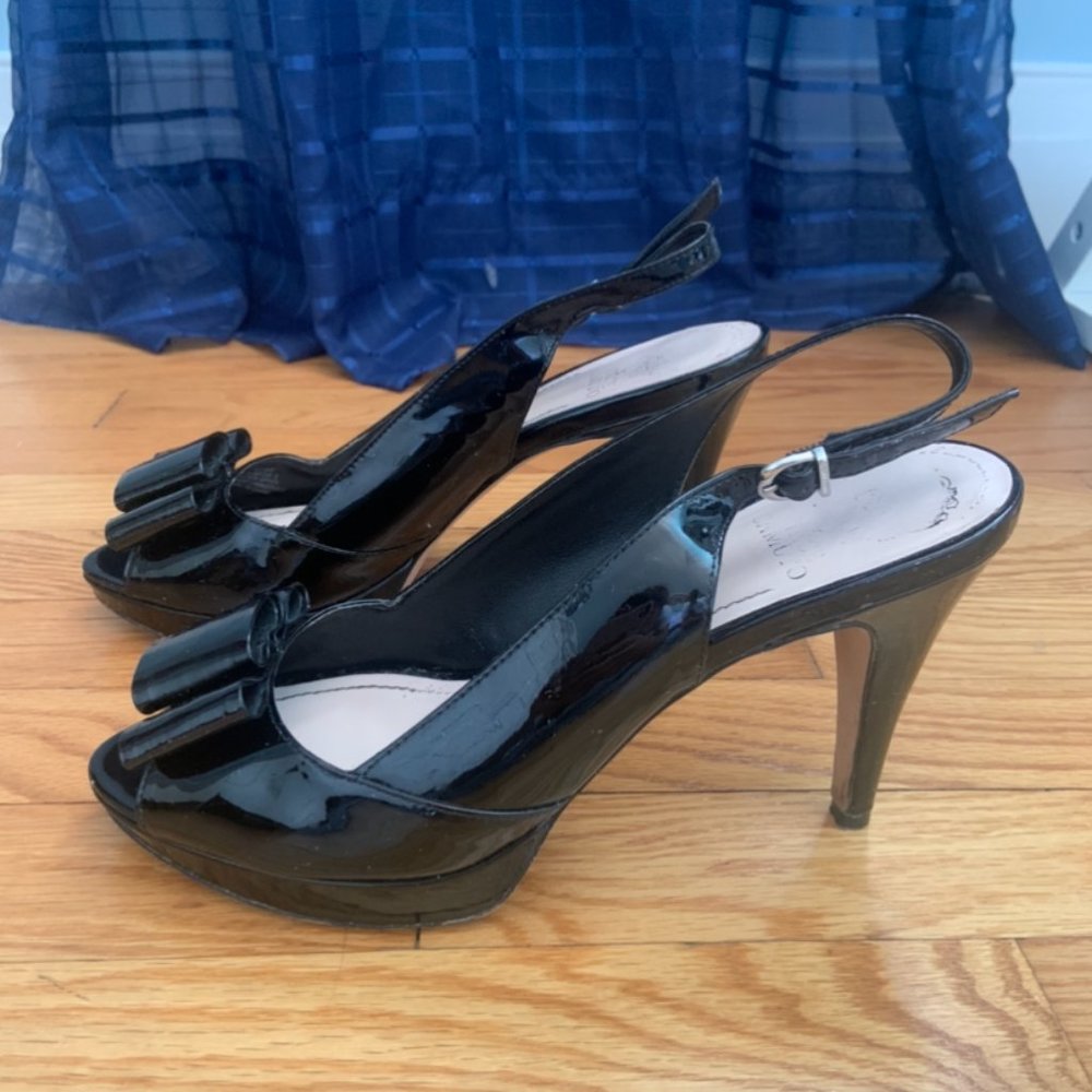 Vince Camuto Platform Black Patent Heels